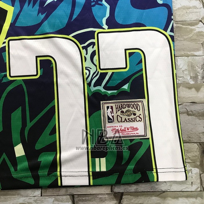 Camiseta Dallas Mavericks Luka Doncic NO 77 Mitchell & Ness Azul